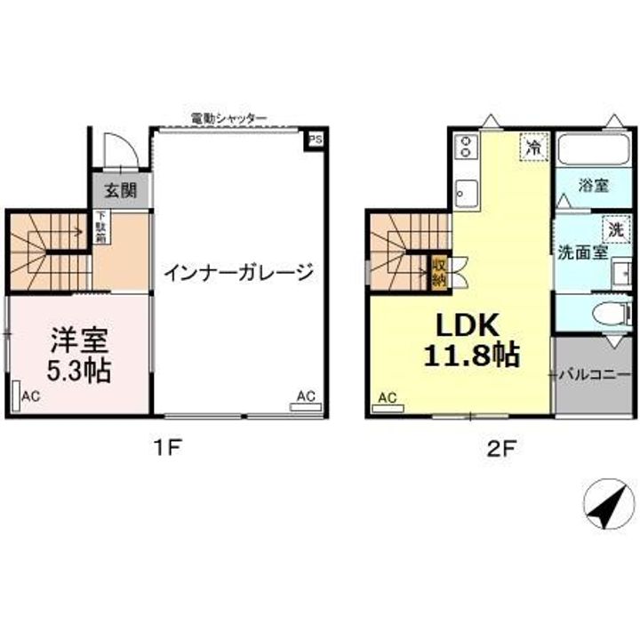 静岡県浜松市中央区芳川町(一戸建)の賃貸物件の間取り