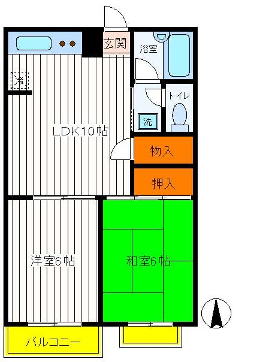 東京都東大和市南街2(マンション)の賃貸物件の間取り