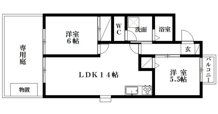 グランディール蜆塚A棟の間取り