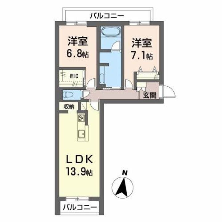 高知県高知市神田(マンション)の賃貸物件の間取り