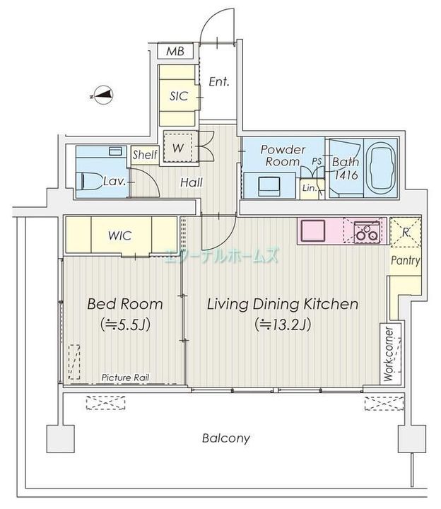 東京都新宿区信濃町(マンション)の賃貸物件の間取り