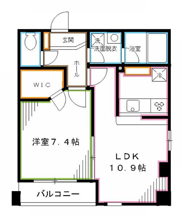 東京都中野区中央4(マンション)の賃貸物件の間取り