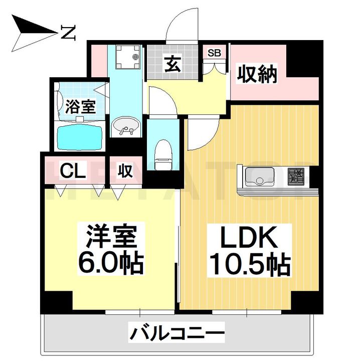 愛知県名古屋市瑞穂区彌富通5(マンション)の賃貸物件の間取り