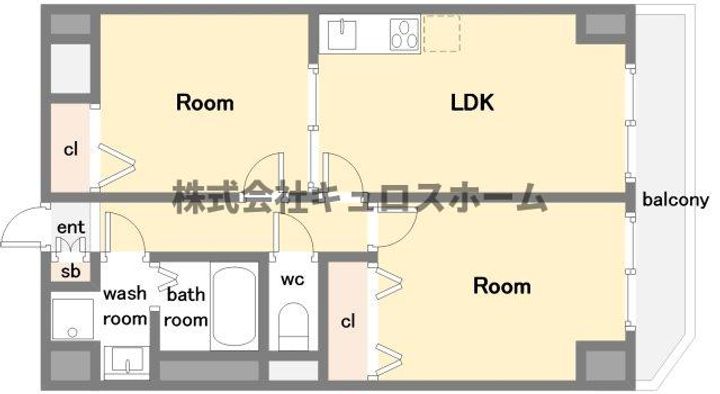 大阪府大阪市生野区中川2(マンション)の賃貸物件の間取り