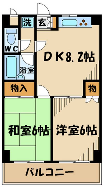 東京都調布市菊野台2(マンション)の賃貸物件の間取り