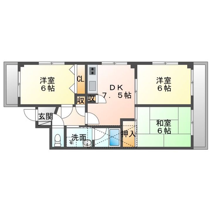 シャルマンフジ和歌山六番館の間取り