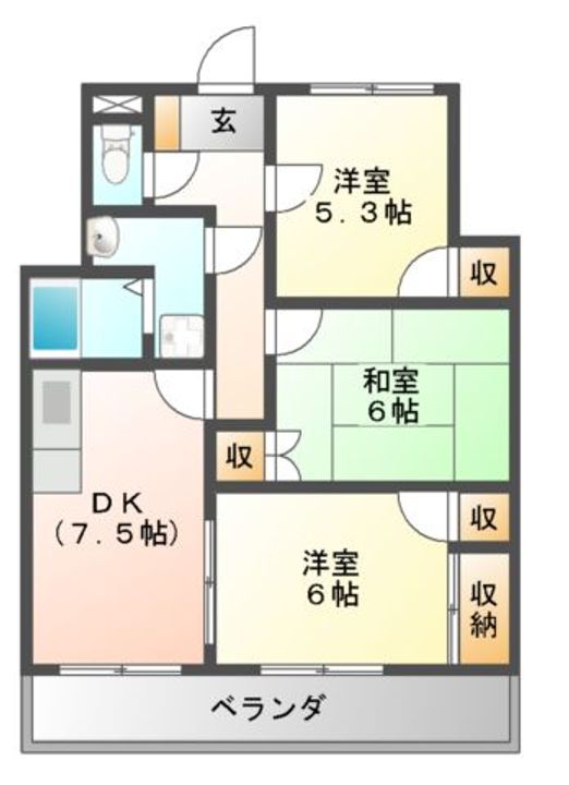 新栄プロパティー古市の間取り