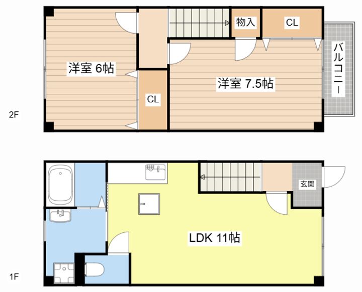 滋賀県長浜市小堀町(一戸建)の賃貸物件の間取り