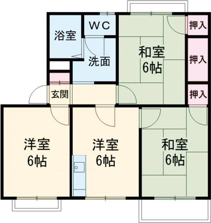 兵庫県加古川市別府町新野辺北町2(アパート)の賃貸物件の間取り