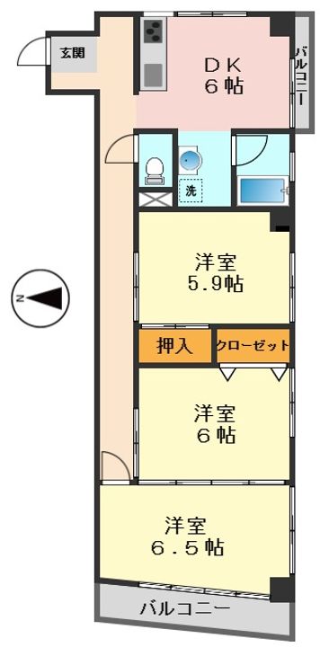 東京都江戸川区西小岩5(マンション)の賃貸物件の間取り