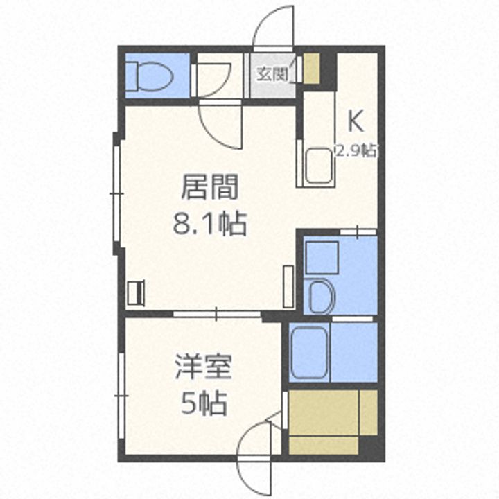 北海道札幌市中央区南十七条西9(マンション)の賃貸物件の間取り