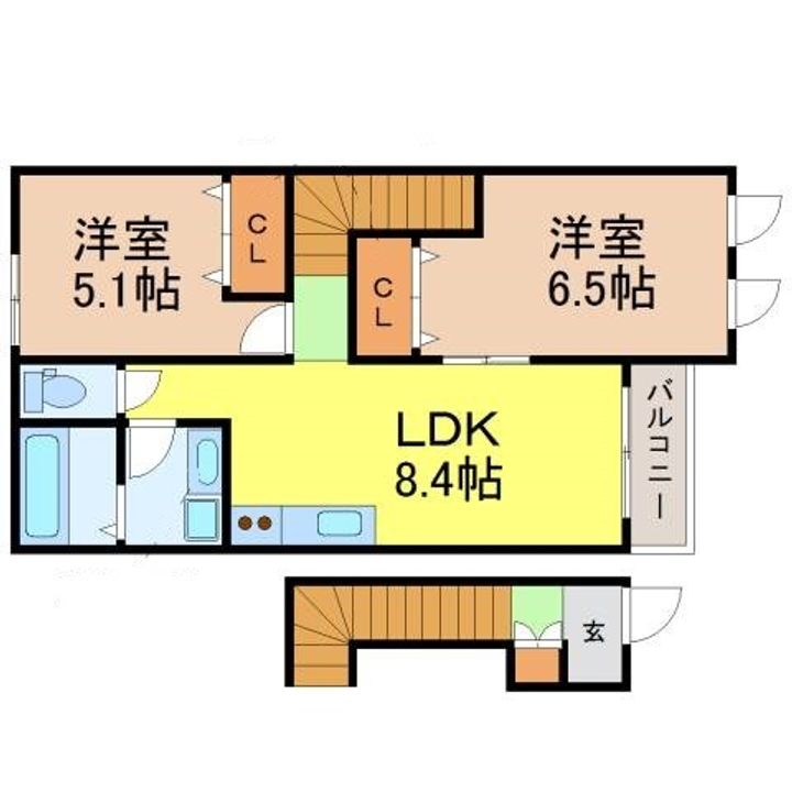 愛知県名古屋市中川区中野新町5(アパート)の賃貸物件の間取り