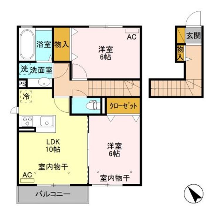 栃木県下都賀郡野木町大字潤島(アパート)の賃貸物件の間取り