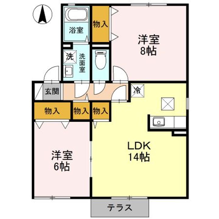埼玉県羽生市大字藤井上組(アパート)の賃貸物件の間取り