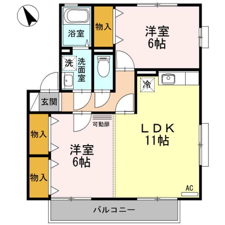 広島県東広島市三永1(アパート)の賃貸物件の間取り