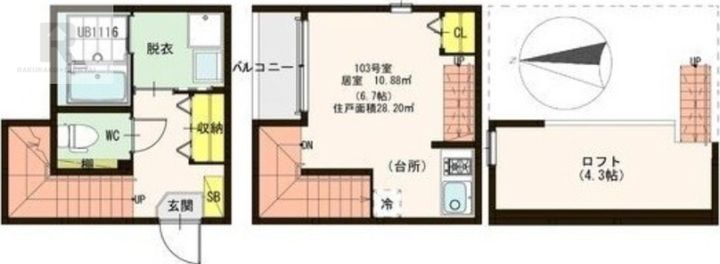 京都府京都市伏見区深草西出町(アパート)の賃貸物件の間取り