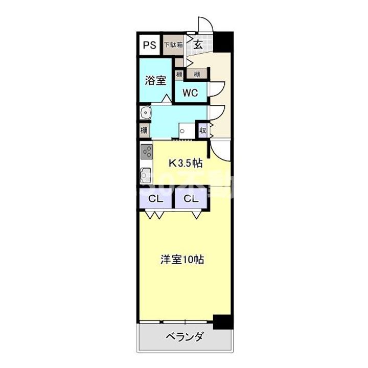 岐阜県岐阜市宇佐東町(マンション)の賃貸物件の間取り