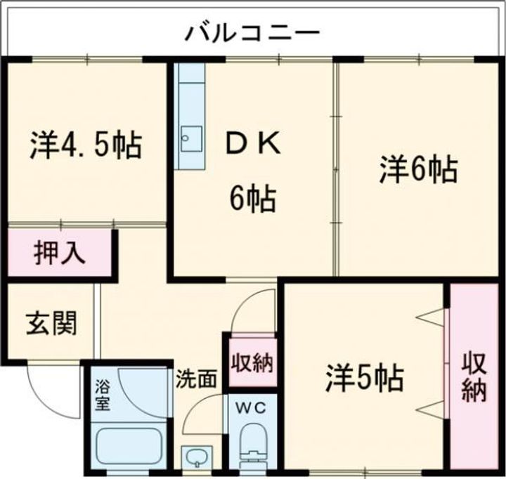 マキシム月丘A棟の間取り