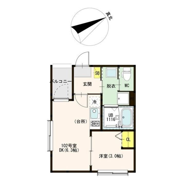 大阪府大阪市生野区中川東2(アパート)の賃貸物件の間取り
