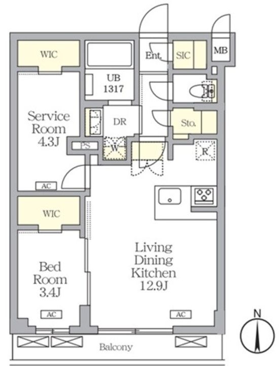 アジールコート都立大学の間取り