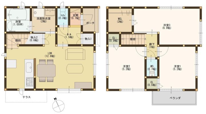 静岡県浜松市中央区瓜内町(一戸建)の賃貸物件の間取り