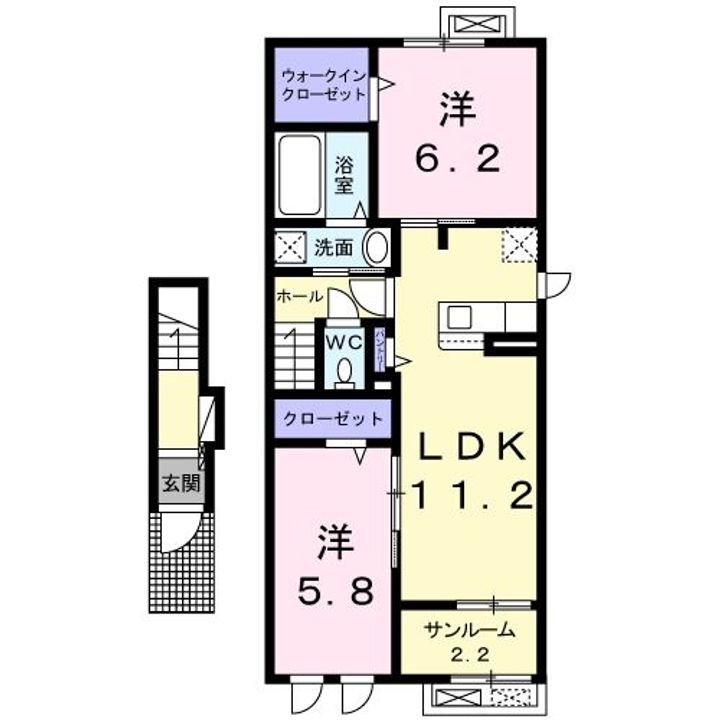 新潟県見附市南本町1(アパート)の賃貸物件の間取り