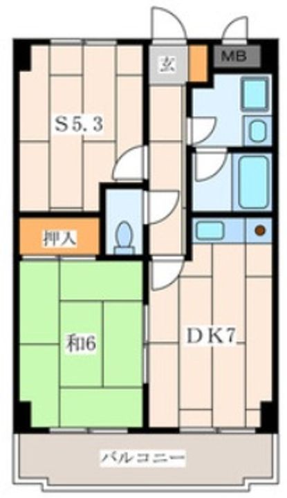 神奈川県横須賀市根岸町4(マンション)の賃貸物件の間取り