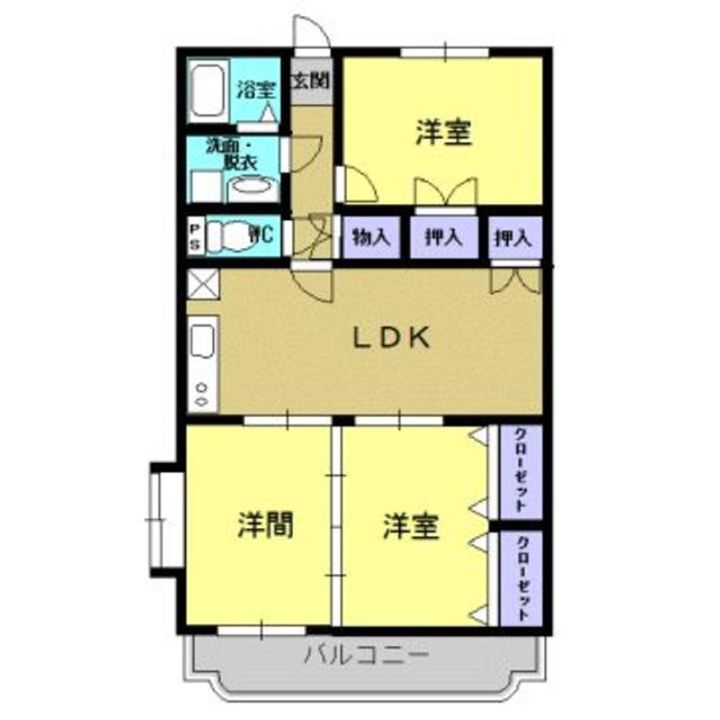 永徳ハイツB棟の間取り