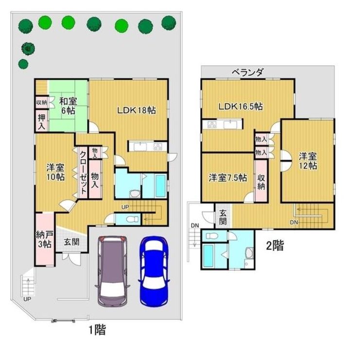 大阪府枚方市香里園山之手町(一戸建)の賃貸物件の間取り