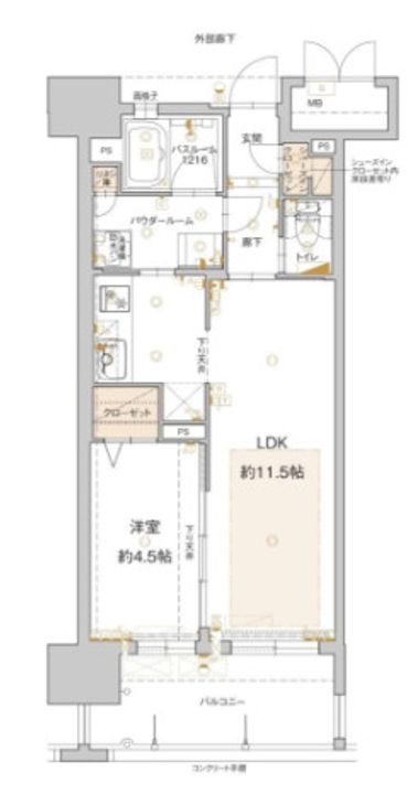 アクタス博多グランミライの間取り