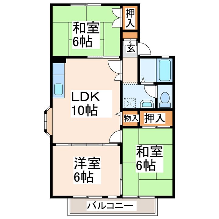 レーベンカーサ B棟の間取り