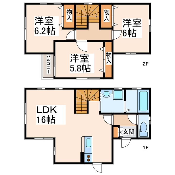 熊本県熊本市西区蓮台寺1(一戸建)の賃貸物件の間取り