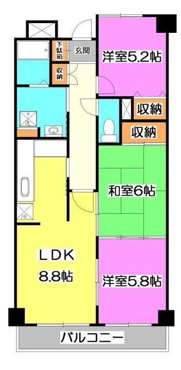埼玉県朝霞市溝沼2(マンション)の賃貸物件の間取り