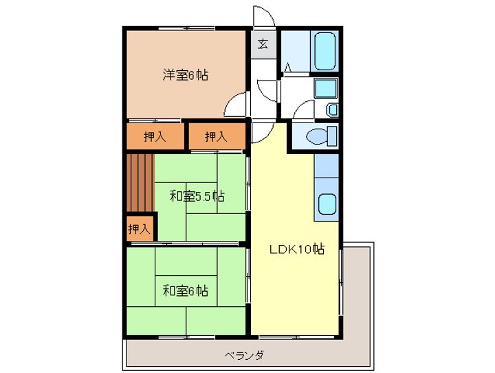 岐阜県岐阜市岩倉町1(マンション)の賃貸物件の間取り