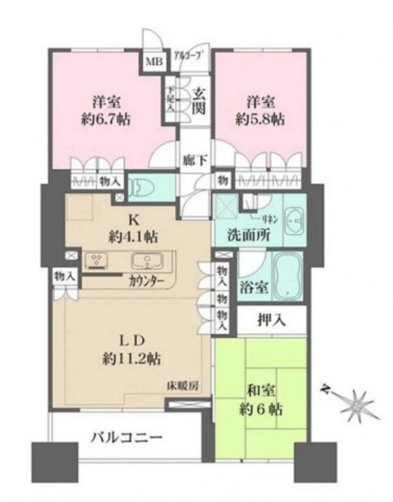 東京アインスリバーサイドタワーの間取り