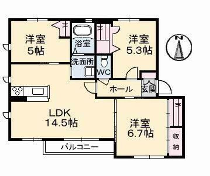 グランマスト笹沖 B棟の間取り