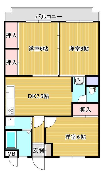 ビューハイツ久保の間取り