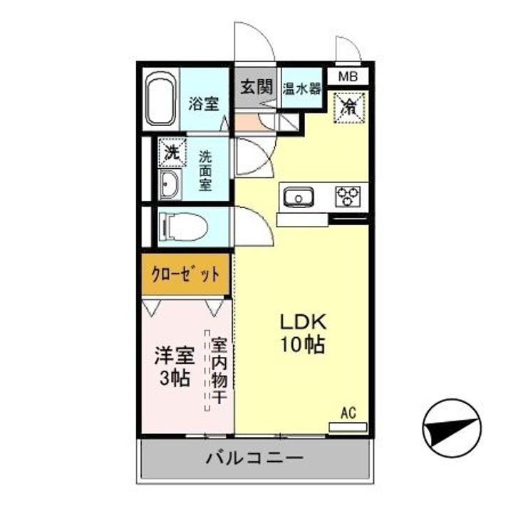 新潟県新潟市東区新松崎2(アパート)の賃貸物件の間取り