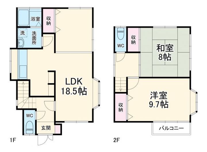 神奈川県横浜市中区豆口台(一戸建)の賃貸物件の間取り