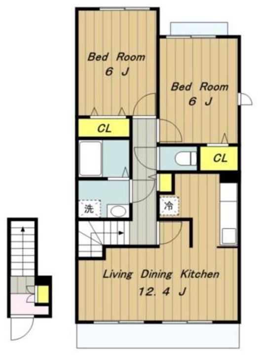 神奈川県相模原市緑区下九沢(アパート)の賃貸物件の間取り