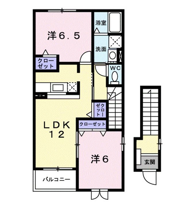 神奈川県小田原市矢作(アパート)の賃貸物件の間取り