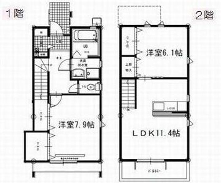 静岡県湖西市新居町中之郷(一戸建)の賃貸物件の間取り