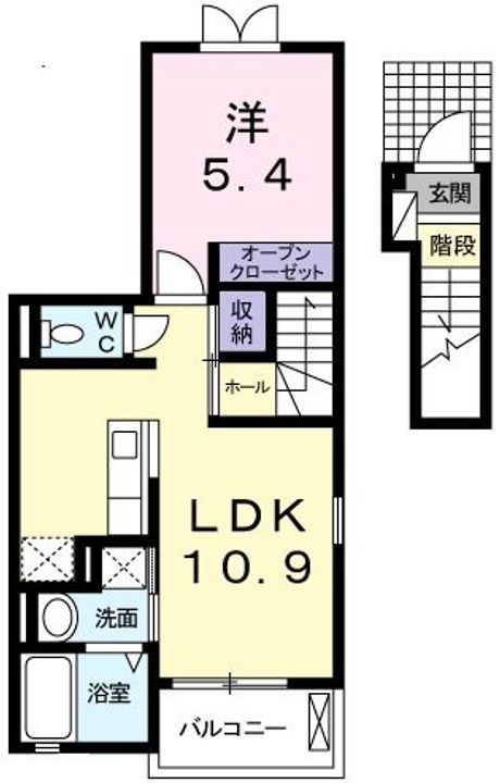 兵庫県神戸市西区白水2(アパート)の賃貸物件の間取り