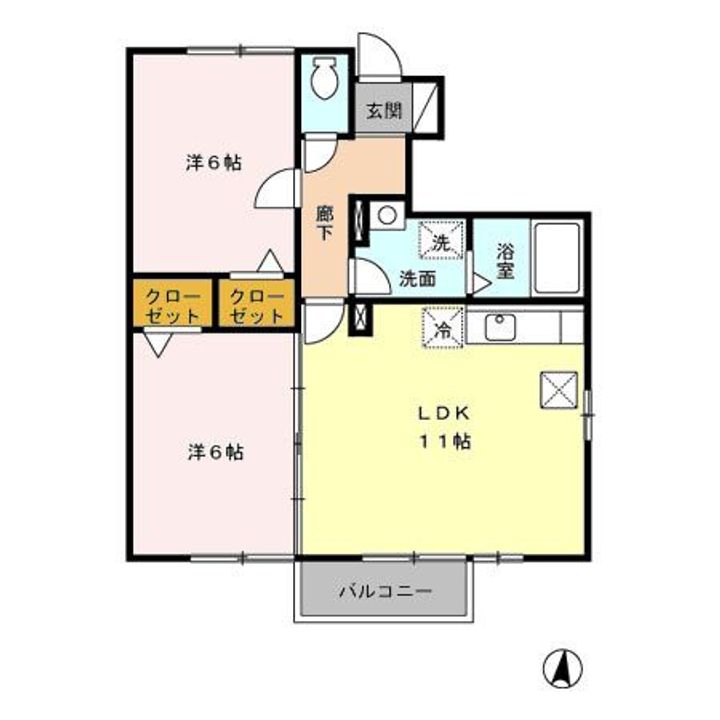 ベルボナール Bの間取り