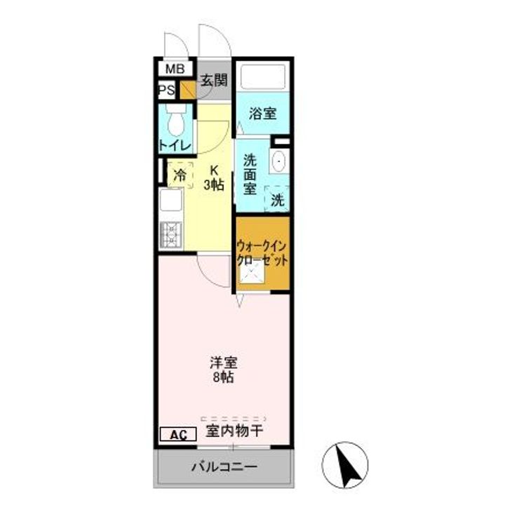 埼玉県越谷市赤山町3(アパート)の賃貸物件の間取り