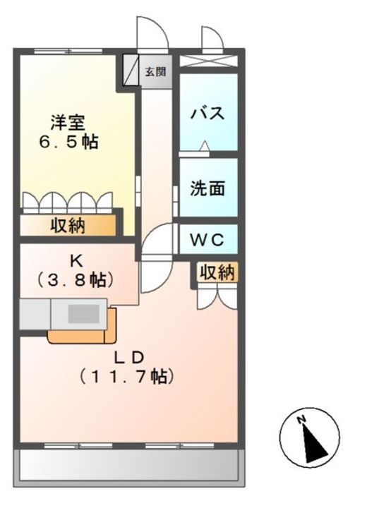 茨城県石岡市東石岡4(マンション)の賃貸物件の間取り