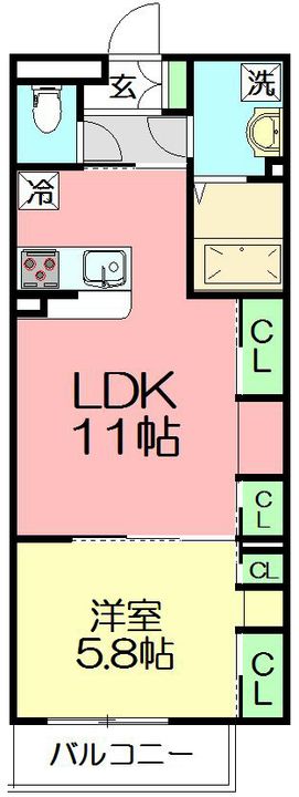 神奈川県横浜市栄区飯島町(アパート)の賃貸物件の間取り