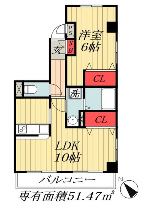千葉県市川市塩焼2(マンション)の賃貸物件の間取り