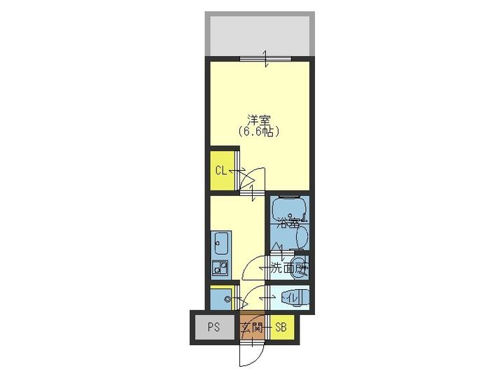 大阪府大阪市東成区深江北3(マンション)の賃貸物件の間取り