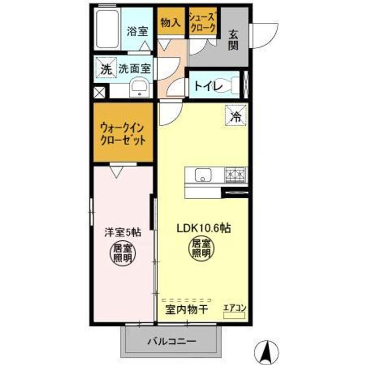 茨城県那珂市菅谷(アパート)の賃貸物件の間取り